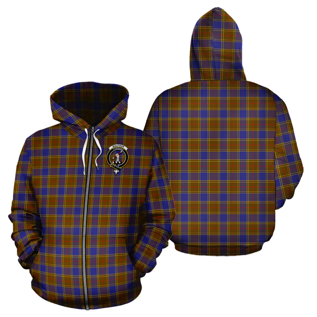 Balfour Tartan Hoodie with Family Crest
