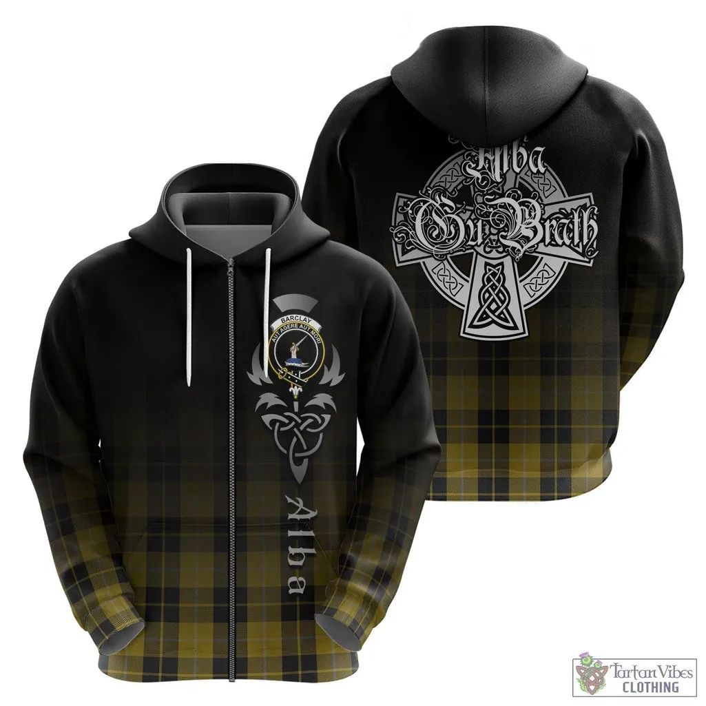 Barclay Dress Tartan Hoodie Featuring Alba Gu Brath Family Crest Celtic Inspired