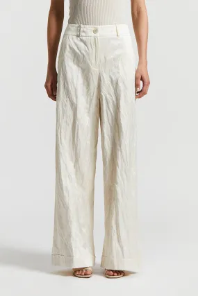 Crushed satin palazzo trousers