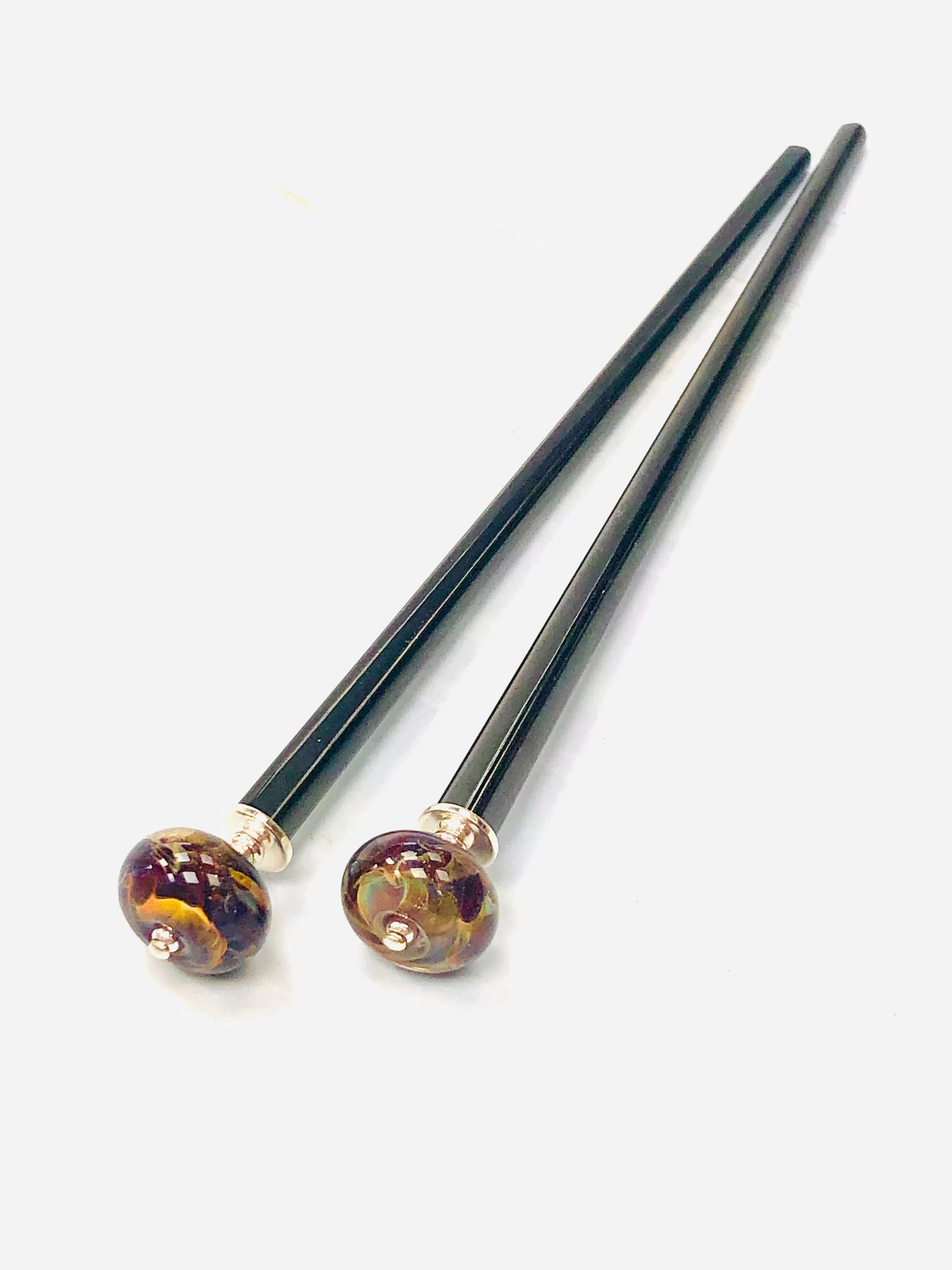 Galaxy Boro Art Glass Hair Sticks, hand made glass hair sticks, shawl pin