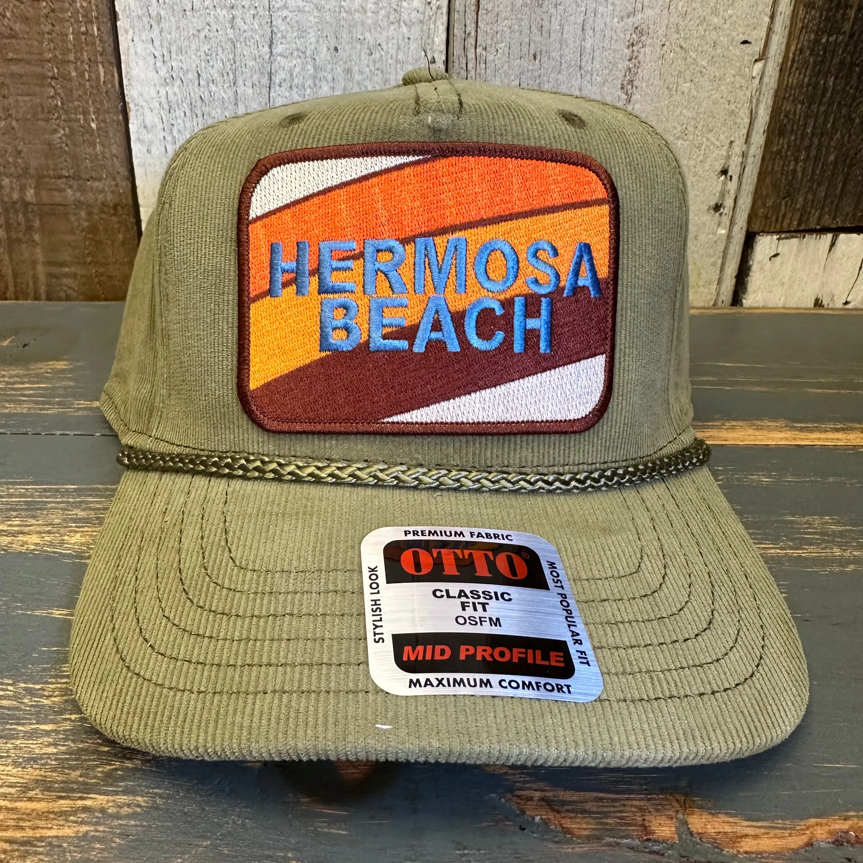 Hermosa Beach GOLF CARTS & YOGA PANTS Corduroy Baseball Cap - Olive Green