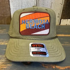 Hermosa Beach GOLF CARTS & YOGA PANTS Corduroy Baseball Cap - Olive Green