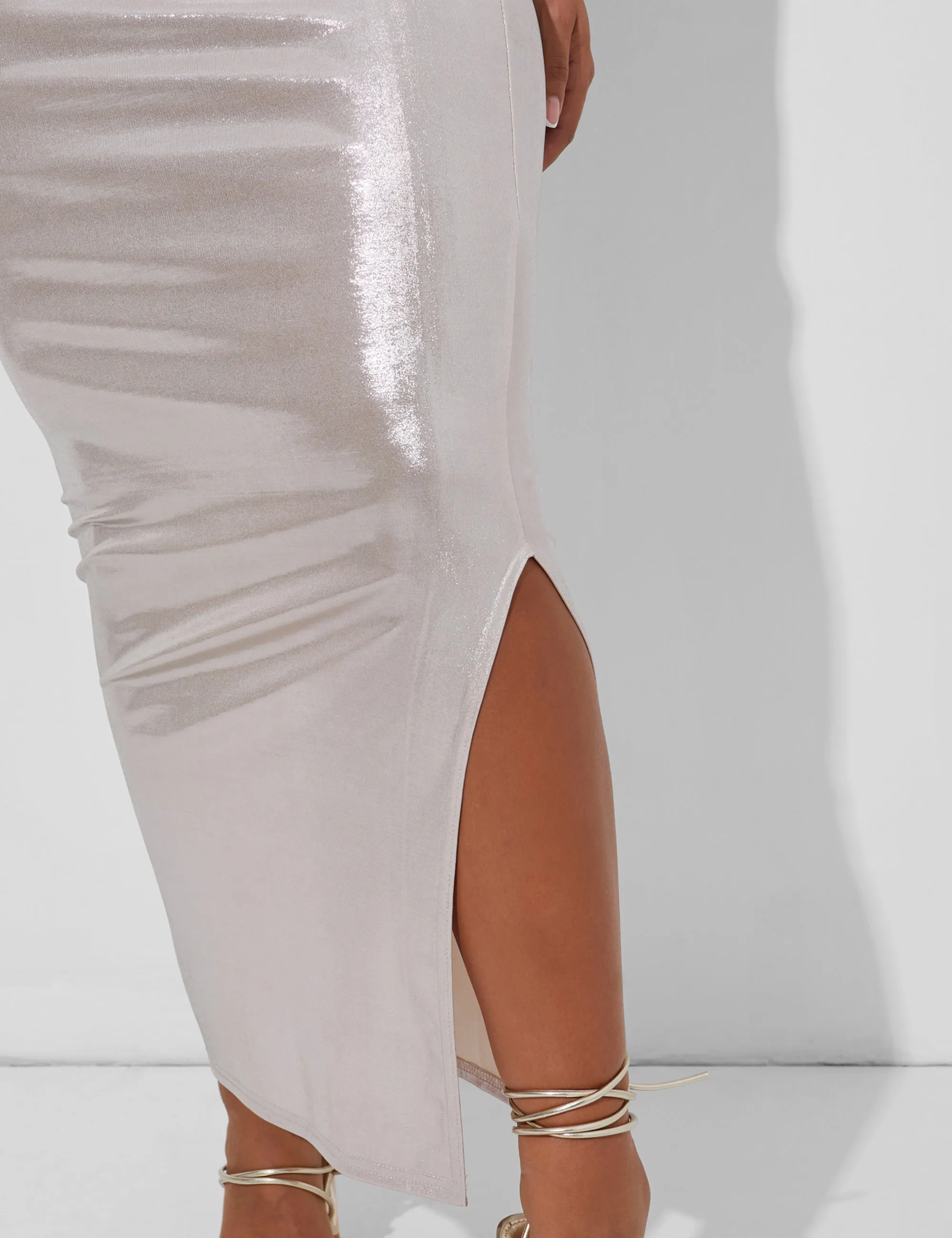 Kaiia Maxi Skirt Co Ord in Pearl