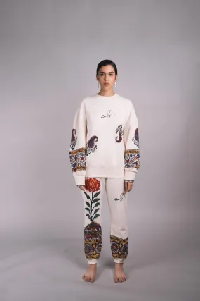 ‘Kalamkaar’ Block-Print Crew Neck Sweatshirt