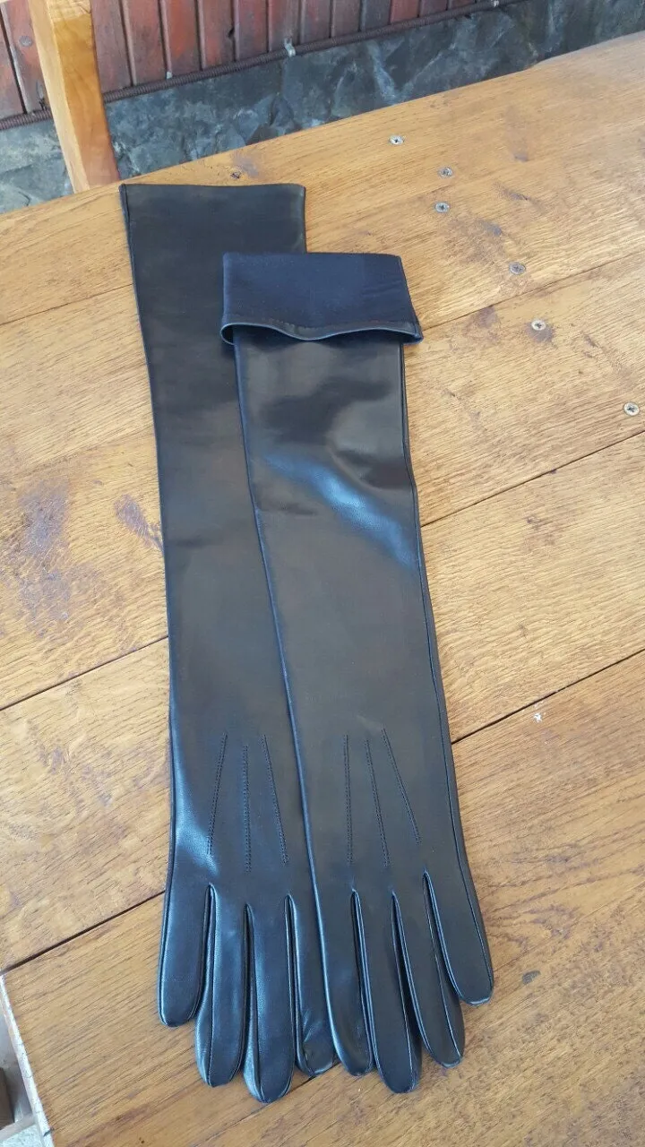 Luxury Long leather gloves for ladies