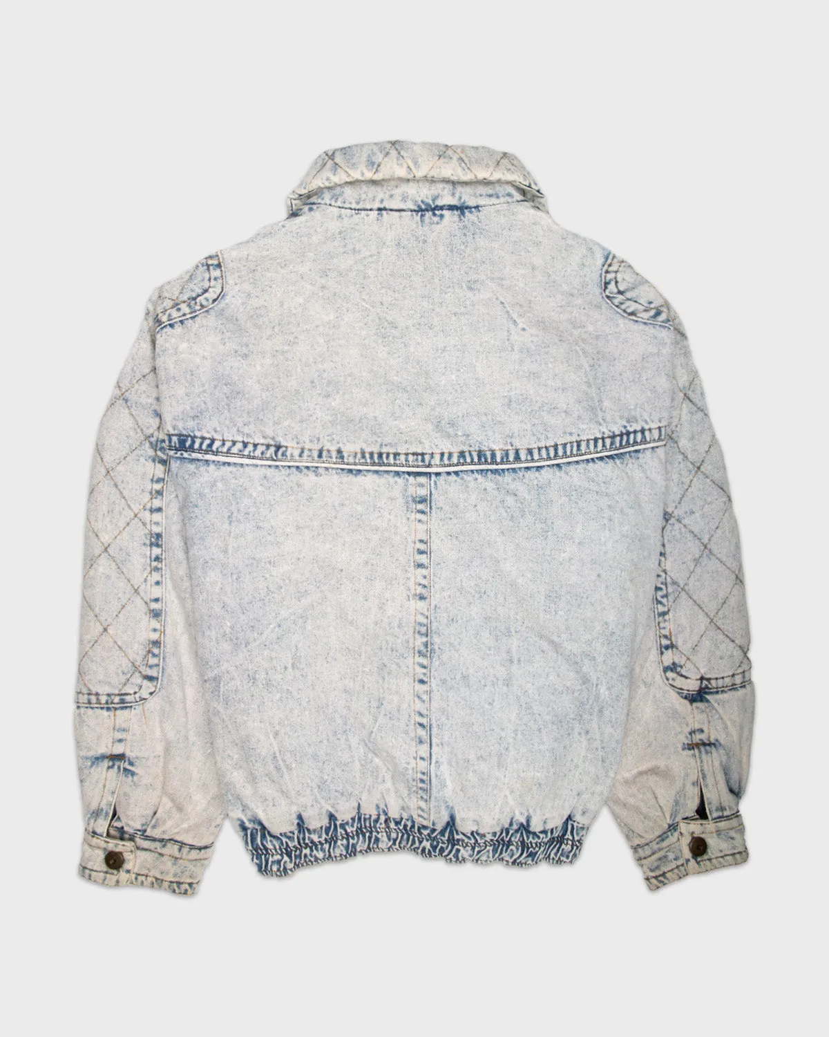 Patchwork '80s acid wash denim jacket