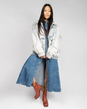 Patchwork '80s acid wash denim jacket