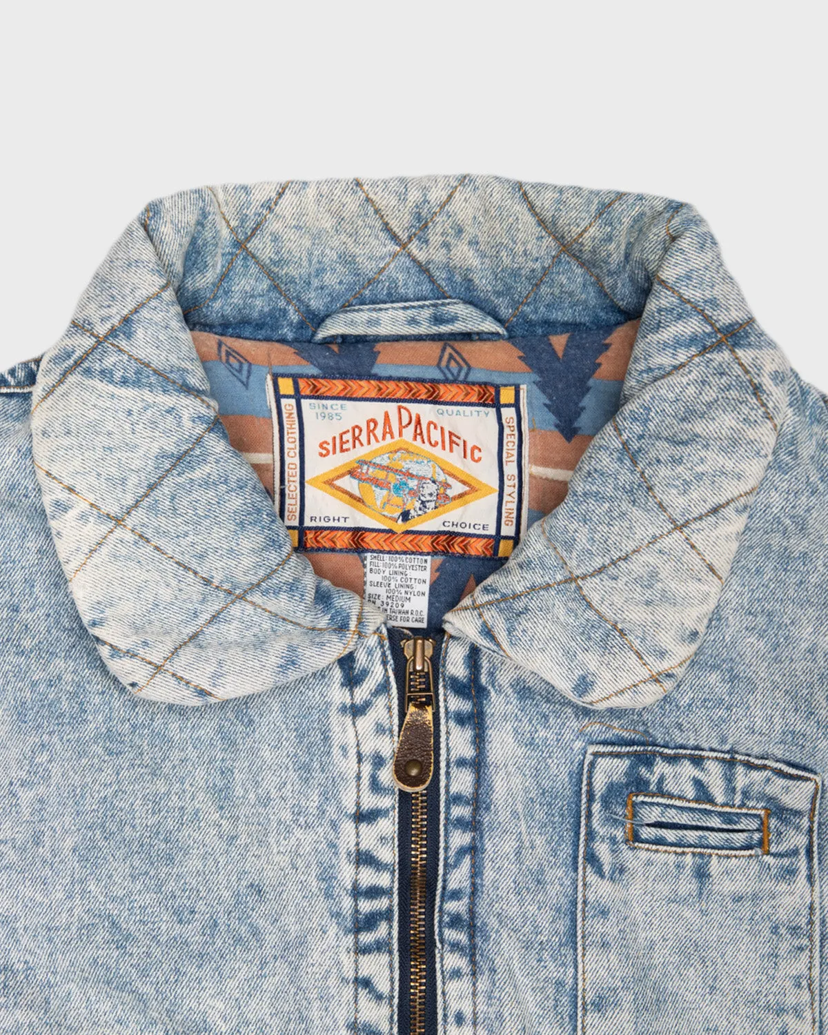 Patchwork '80s acid wash denim jacket